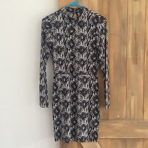 H&M Fitted Jersey Snakeskin Dress